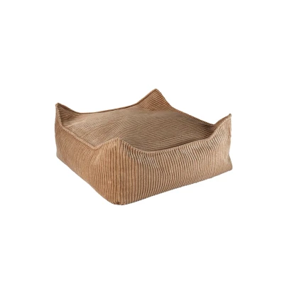 Afbeelding van Wigiwama Corduroy Square Ottoman / Poef 80x70x50cm Toffee