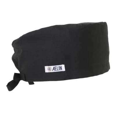 Afbeelding van Calot De Bloc Médical Cheveux longs Couvrant Femme 100% coton (Noir)