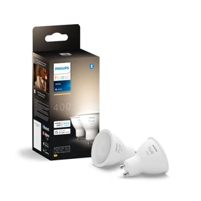 Image de Philips Hue Ampoule Led Spot Gu10 4.2w Blanc Chaud 2 Pièces (929003666902)