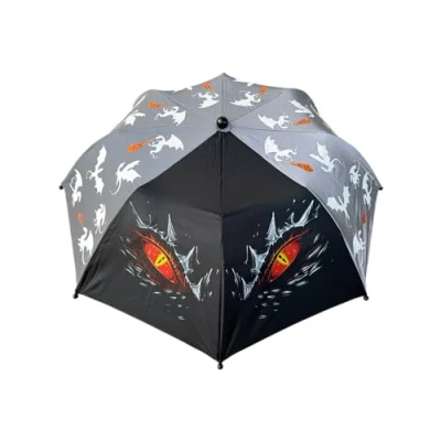Afbeelding van HECKBO Magic Paraplu voor kinderen, jongens, meisjes, kleurverandering bij regen, schooltas, 360 opvouwbare paraplu, reflector, cadeaus terug naar school, Draak, Draak