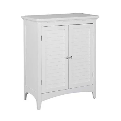 Afbeelding van Teamson Home Badkamerkast Glancy Houten Staand Kastje 2 Deuren en Verstelbaar Planken Wit 81 x 66 33 (cm)