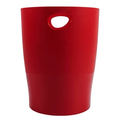Afbeelding van Exacompta Ref. 45324D 1 prullenbak ECOBIN met handgrepen Volume 15 liter, voor kantoor en thuiskantoor Afmetingen 26,3x26,3x33,5 cm Doorschijnend karmijnrood
