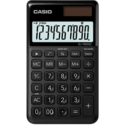 Afbeelding van Casio SL 1000SC Zakrekenmachine werkt op zonne energie, batterijen Zwart Aantal displayposities: 10
