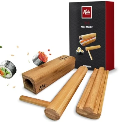 Afbeelding van MikaMax Sushi Maker Set Bazooka Machine Bamboe