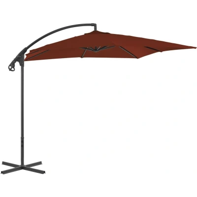 Afbeelding van Zweefparasol met stalen paal 250x250 cm terracottakleurig