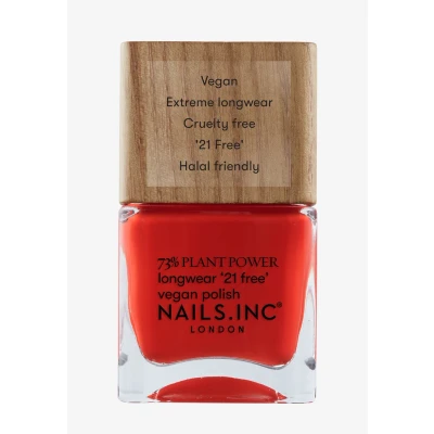 Afbeelding van Nails Inc ECO EGO Plant Power veganistische nagellak, 73% plantaardig, 100% veganistisch en dierproefvrij, perfecte manicure, felrood, voor milieuvriendelijke nagelkunst
