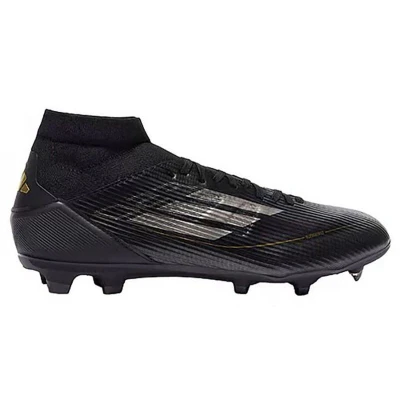 Afbeelding van adidas Performance F50 League MID FG/MG Voetbalschoenen met kunststof noppen, Heren, Maat: 40 2/3, Core black/iron metallic/gold metallic Schoenen