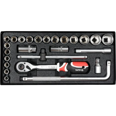 Afbeelding van YATO YT 12671 Doppenset 25 Chroom vanadium staal, gereedschapsstaal 1/2