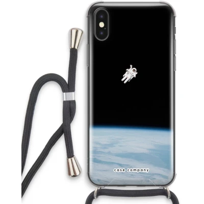 Afbeelding van Case Company® hoesje met Koord geschikt voor iPhone X Alone in Space Telefoonhoesje Zwart Extra Bescherming aan alle Kanten en Over de Schermrand