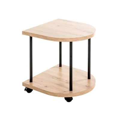 Afbeelding van HAKU Möbel Bijzettafel op wielen MDF eiken zwart B 40 x D H 45 cm