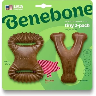 Afbeelding van Benebone Kauwartikelen Dental Chew wishbone Tiny Bacon S 645400