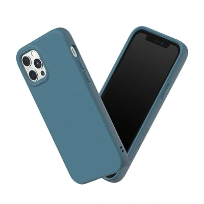 Afbeelding van RHINOSHIELD Hoesje compatibel met [iPhone 12/12 Pro] SolidSuit dunne hoes schokabsorberende technologie en premium matte afwerking oceaanblauw