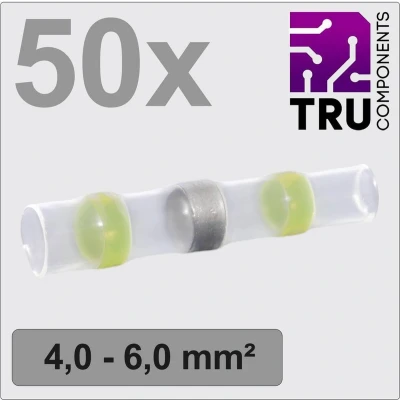 Afbeelding van TRU COMPONENTS TC 12888428 Stootverbinder Met krimpkous 4 mm² 6 Volledig geïsoleerd Geel 50 stuk(s)