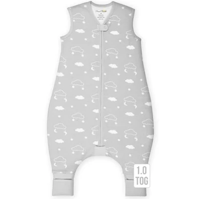 Afbeelding van Mama Cheetah Babyslaapzak met voeten, 4T, 5T, 1,0 TOG van biologisch katoen pijpen, draagbare dekens voor wandelaars, slaapzak meisjes en jongens, vroeg wandelen, XL