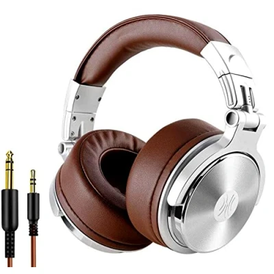 Afbeelding van OneOdio Pro 30 studio hoofdtelefoon, bekabeld, op oor voor opname, 3,5 mm en 6,35 jackstekker, 50 driver, mixen, bewaking, DJ, gitaar, podcast, mobiele telefoon, pc