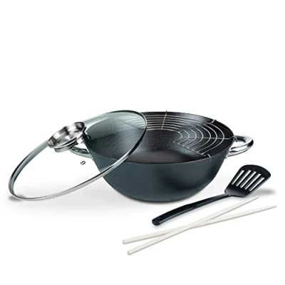 Afbeelding van GSW Wokset Ø32cm 5 delig gietijzer