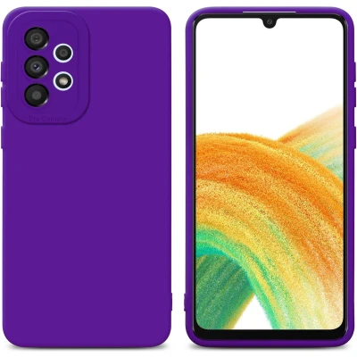 Afbeelding van Cadorabo Hoesje geschikt voor Samsung Galaxy A33 5G in Fluid DONKER PAARS Beschermhoes gemaakt van flexibel TPU silicone Cover Case
