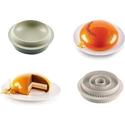 Afbeelding van Silikomart Goccia + Multi Insert Round siliconen mal 3D, 2,5 liter, grijs
