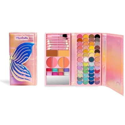 Afbeelding van LIRAGRAM Martinelia Let&#039;s Be Zeemeermin Beauty Portfolio 12 x 24,5 3 cm. Bevat 52 oogschaduwen, 8 lipgloss, 6 blushs en bronzers, applicators borstels (1)