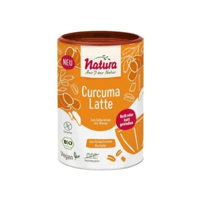 Afbeelding van NATURA Biologisch kurkuma haverpoeder van gefermenteerde havermout, 100% glutenvrij en veganistisch, instant 250 g voor ca. 2,5 liter