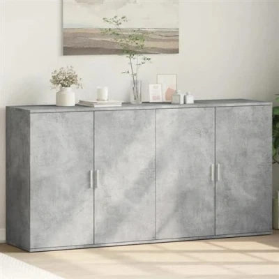 Afbeelding van vidaXL Dressoirs 2 st 79x38x80 cm bewerkt hout betongrijs