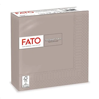 Afbeelding van Fato, papieren wegwerpservetten, ideaal voor informele lunches en buffetten, verpakking met 50 servetten, formaat 33 x 33, 4 gevouwen, 2 laags, duifje, 100% puur cellulosepapier