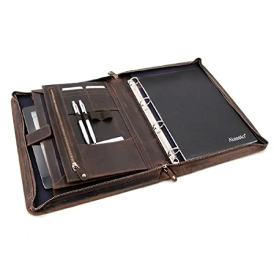 Afbeelding van Roberto Romano conferentiemap JUVE A4 bruin echt leer 36x27.5x5cm JU 48213
