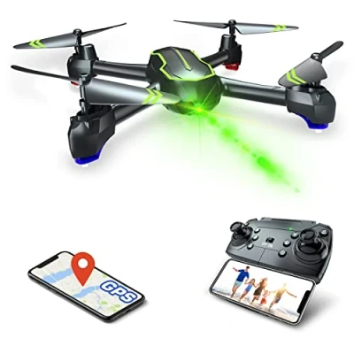 Afbeelding van GPS Drone met HD 1080p Camera voor Beginnersdrone FPV RC Quadcopter Camera, Volgmodus, Automatische Terugkeer, 32 Minuten Vliegtijd (Inclusief Twee Batterijen)