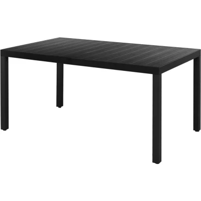 Afbeelding van Tuintafel 150x90x74 cm aluminium en HKC zwart