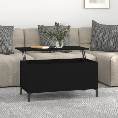 Afbeelding van Salontafel 90x44,5x45 cm bewerkt hout zwart