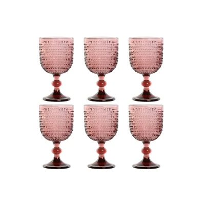 Afbeelding van Set van bekers Home ESPRIT Roze Kristal 325 ml (6 Stuks)