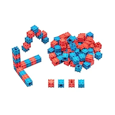 Afbeelding van WISSNER active learning 100 steekblokjes 2 x cm in rood en blauw hout