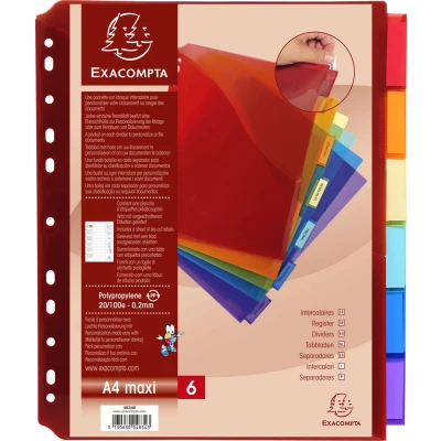 Afbeelding van Exacompta 4834E 10x Poch. Intercal. 6Positions PP