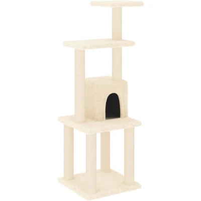 Afbeelding van vidaXL Kattenkrabpaal met sisal krabpalen 105 cm crèmekleurig