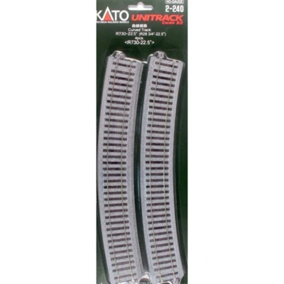 Afbeelding van H0 Kato Unitrack 2 240 Gebogen rails 4 stuk(s)