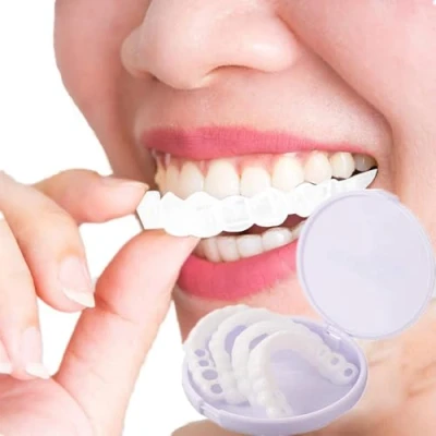 Afbeelding van 2 stuks Perfect Smile Dentine Tandprothese Instant Boven en Ondertandprothesen Tijdelijke Tandprothesen voor Onder, Siliconen, het bleken van tanden