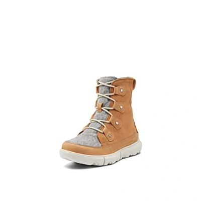 Afbeelding van Sorel Joan Explorer II kunstbont laarzen voor dames waterdichte suède laarzen, maansteen, fawn zeeman, 38 EU, Falve buff maansteen