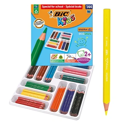 Image de Crayon de couleur Bic Evolution Triangle Pack scolaire 144 Crayons assortis