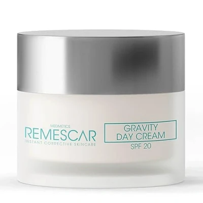 Afbeelding van Remescar Gravity dagcrème 50 ml SPF 20 stimuleert collageen en elastine om de stevigheid van huid te verbeteren vermindert zichtbare tekenen veroudering rimpels hydraterend SPF20