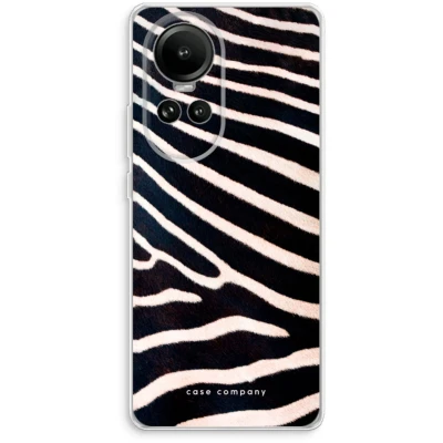 Afbeelding van Case Company® hoesje geschikt voor Oppo Reno 10 Zebra Soft Cover Telefoonhoesje Bescherming aan alle Kanten en Schermrand
