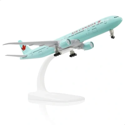 Afbeelding van QIYUMOKE Boeing 777 Air Canada 1/300 vliegtuigmodel van gegoten metaal met legering houder voor luchtvaartliefhebbers