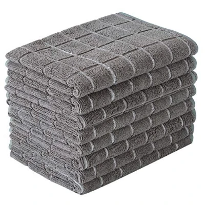 Afbeelding van Set van 8 theedoeken microvezel, zacht, super absorberend en pluisvrij, 66 x 45,7 cm, groen