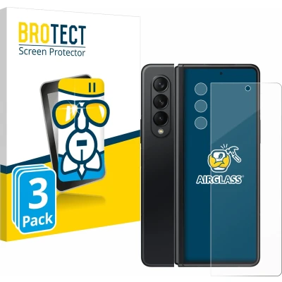 Afbeelding van BROTECT Screenprotector voor Samsung Galaxy Z Fold 3 5G (Voor+Camera) Folie Beschermfolie Beschermglas transparant (3 Stuks)