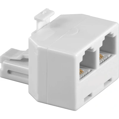 Afbeelding van RJ11 (m) 2x (v) telefoon splitter / wit