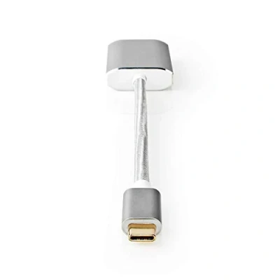 Afbeelding van Nedis USB C Adapter 3.2 Gen 1 Male Mini DisplayPort Female Power delivery 0.20 m Rond Verguld Gevlochten / Nylon Zilver Cover Window Box