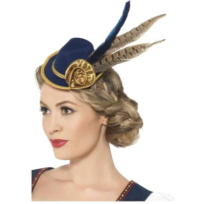 Afbeelding van Smiffys Authentic Bavarian Oktoberfest Mini Kostuum Hoed Blauw/Goudkleurig