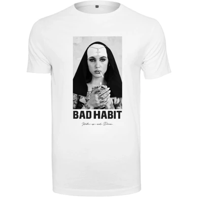 Afbeelding van Mister Tee Bad Habit Heren T shirt L Wit