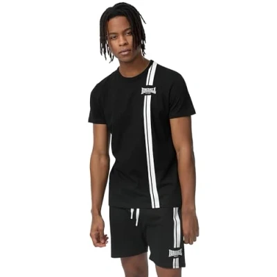 Afbeelding van Lonsdale Normale Passform Inverbroom Tshirt print, Heren, Maat: Medium, Black white