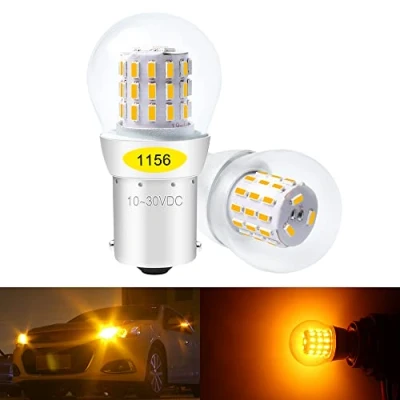 Afbeelding van DEFVNSY Pak van 2 Amber/Geel P21W 1156 BA15S 1141 1003 7506 Extreem heldere LED lamp 3014 39 SMD lampen voor richtingaanwijzers Achterlichten Zijmarkeringslampen 10 30V DC