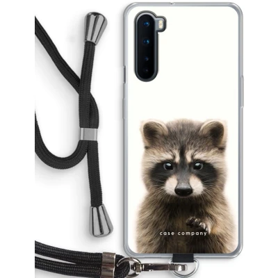 Afbeelding van Case Company® hoesje met Koord geschikt voor OnePlus Nord Rocco Telefoonhoesje Zwart Bescherming aan alle Kanten en Over de Schermrand